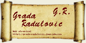 Grada Radulović vizit kartica